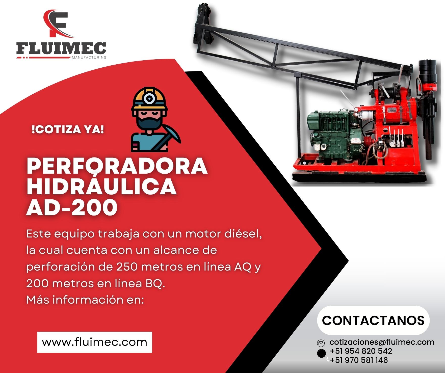 EQUIPO QUE TRABAJA CON MOTOR DIESEL HIDRAULICA AD - 200 